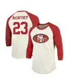 Majestic Men's  Threads Christian Mccaffrey Cream, Scarlet San Francisco 49ers Player Name And Number In Cream,scarlet