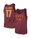Majestic Men's  Threads Terry Mclaurin Heathered Burgundy Washington Commanders Player Name & Number In Burgundy