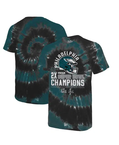Majestic Men's Midnight Green/black Philadelphia Eagles Two-time Super Bowl Champions Hard Count Spiral Tie-d