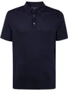 Majestic Navy Blue Solid Polo In Light Blue
