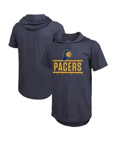 Majestic Men's Navy Indiana Pacers Tri-blend Hoodie T-shirt In Blue