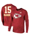Majestic Men's Patrick Mahomes Red Kansas City Chiefs Super Bowl Lix Player Name Number Tri-blend Long Sleeve In Red