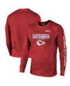 Majestic Threads Red Kansas City Chiefs Super Bowl Lviii Champions Tri-blend Long Sleeve Hit T-shirt In Red