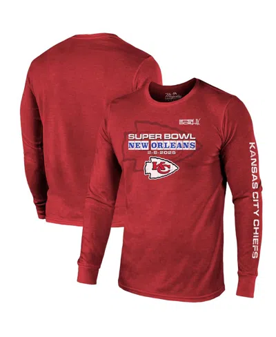 MAJESTIC MEN'S RED KANSAS CITY CHIEFS SUPER BOWL LIX TRI-BLEND LONG SLEEVE T-SHIRT