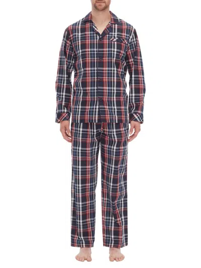 Majestic Men's Residence 2-piece Relaxed Fit Plaid Pajama Set In Nightsky