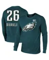 Majestic Men's Saquon Barkley Midnight Green Philadelphia Eagles Super Bowl Lix Player Name Number Tri-blend In Midnight Green