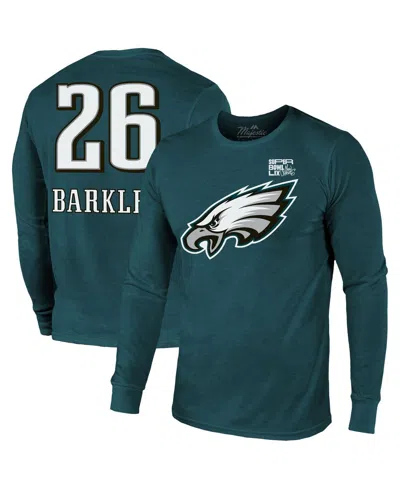 Majestic Men's Saquon Barkley Midnight Green Philadelphia Eagles Super Bowl Lix Player Name Number Tri-blend