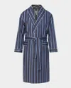 Majestic International Stripe Shawl Collar Cotton Robe