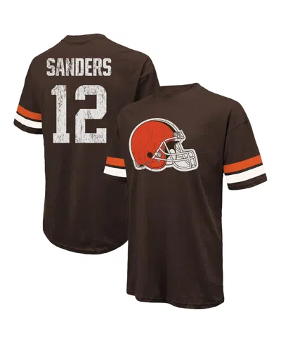 Majestic Men's Shedeur Sanders Brown Cleveland Browns 2025 Nfl Draft Oversized T-shirt