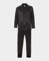 Majestic Dot Silk Pajamas In Black Dot