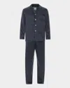 Majestic Dot Silk Pajamas In Navy Dot