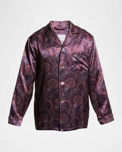 Majestic Men's Silk Paisley Pajama Set