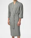 Majestic Men's Waffle Knit Kimono Robe In Gray