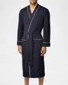Majestic Men's Waffle Knit Kimono Robe In Navy