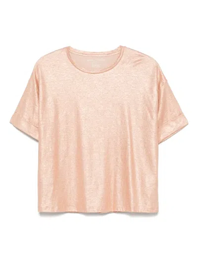 Majestic Metallic-effect T-shirt In Pink