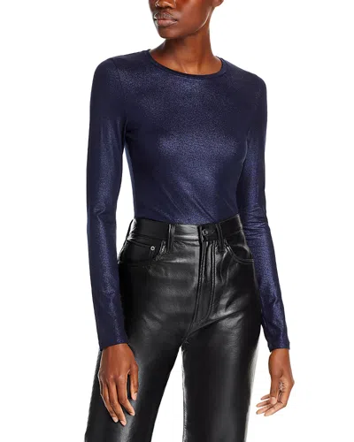 Majestic Metallic Fitted Top In Metal