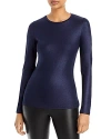 Majestic Soft Touch Crewneck Top In Anthracite Chine