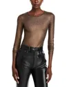 Majestic Metallic Fitted Top In Chocolate