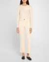 Majestic Metallic Fitted Top In Blanc