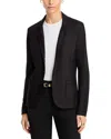 Majestic French Terry Single-button Blazer In Metallic Black