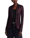 Majestic Metallic One Button Blazer In Noir