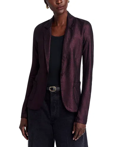Majestic Metallic One Button Blazer In Noir
