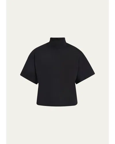 Majestic Mock-neck Supima Cotton Shirt In Noir