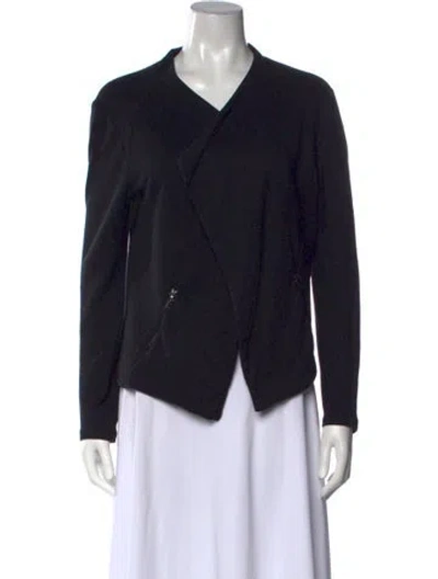 Pre-owned Majestic Open Front Sweater In Black