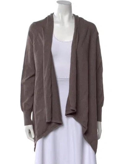 Pre-owned Majestic Open Front Sweater In Brown