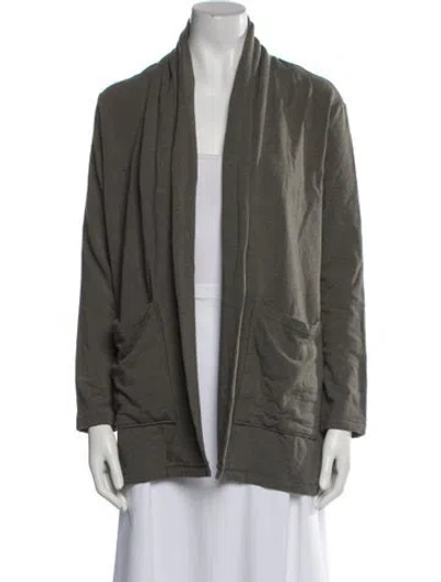 Pre-owned Majestic Open Front Sweater In Gray