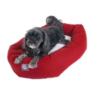 Majestic Pet Sherpa Bagel Pet Bed In Red