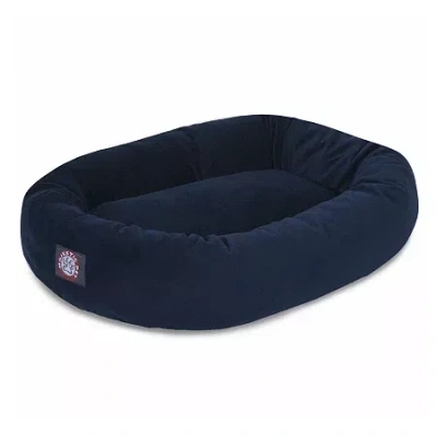 Majestic Pet Suede Bagel Pet Bed In Blue