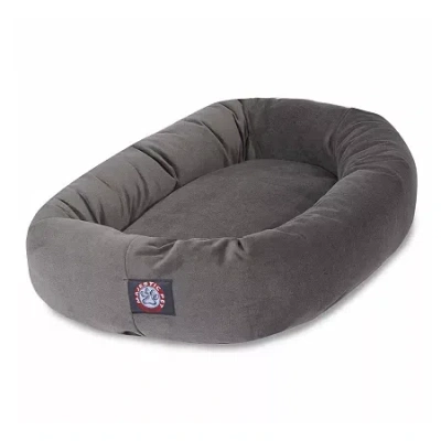 Majestic Pet Suede Bagel Pet Bed In Gray