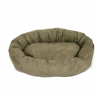 Majestic Pet Suede Bagel Pet Bed In Green