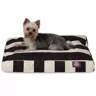 Majestic Pet Vertical Stripe Rectangle Pet Bed In Black