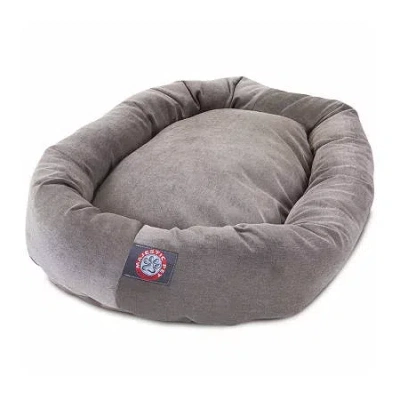 Majestic Pet Villa Collection Micro-velvet Bagel Pet Bed In Gray