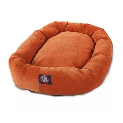 Majestic Pet Villa Collection Micro-velvet Bagel Pet Bed In Orange