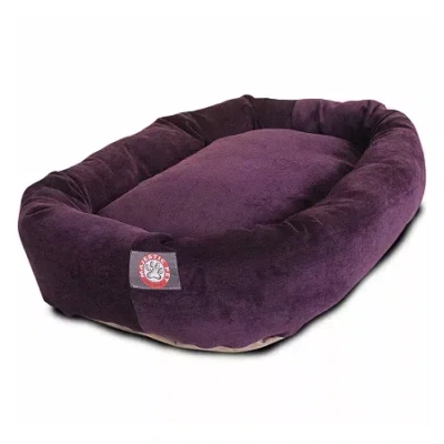 Majestic Pet Villa Collection Micro-velvet Bagel Pet Bed In Purple