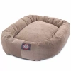 Majestic Pet Villa Collection Micro-velvet Bagel Pet Bed In White