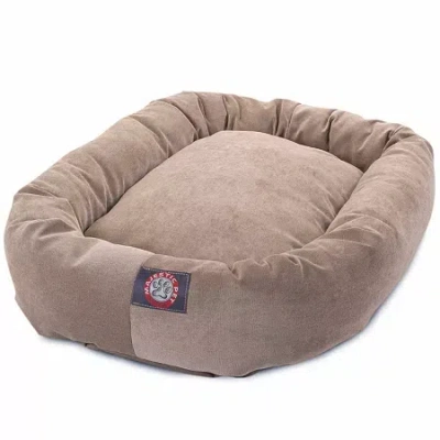 Majestic Pet Villa Collection Micro-velvet Bagel Pet Bed In White