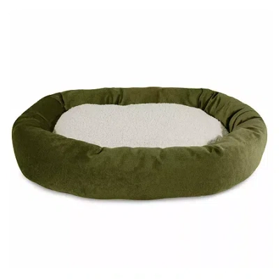 Majestic Pet Villa Collection Sherpa Bagel Pet Bed In Green
