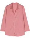 Majestic Linen-blend Jersey Cardigan In Pink