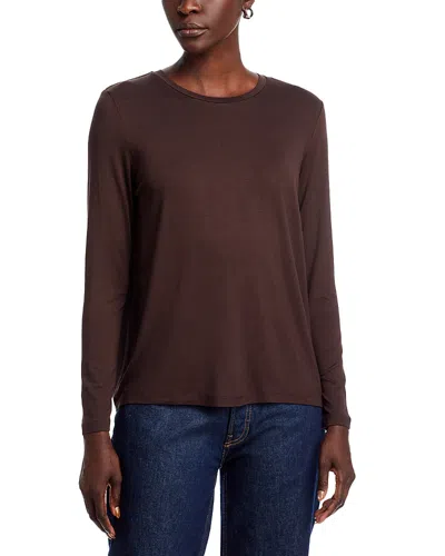 Majestic Pleat Back Tee In Brown