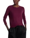 Majestic Pleat Back Tee In Prune