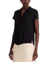 Majestic Soft Touch Button-down Jersey Shirt In Noir