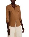 Majestic Point Collar Button Front Shirt In Animal Print