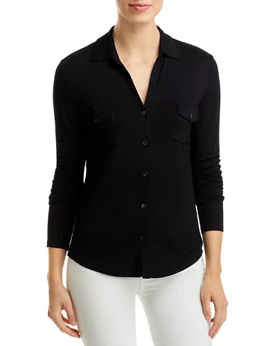 MAJESTIC POINT COLLAR BUTTON FRONT SHIRT