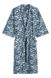 Majestic International Print Woven Robe In Blue