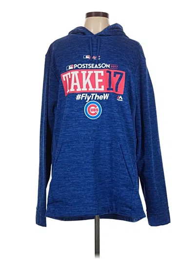 Pre-owned Majestic Pullover Hoodie In Blue