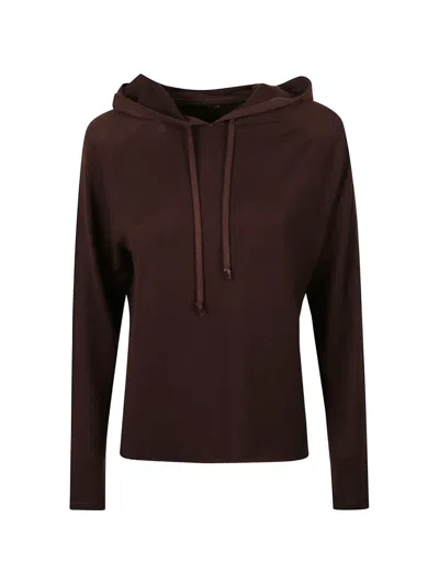 Majestic Raglan-sleeve Drawstring Hoodie In Brown